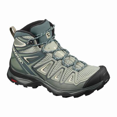 Salomon X ULTRA MID 3 AERO - Naisten Vaelluskengät - Vihreä